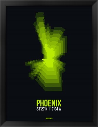 Framed Phoenix Radiant Map 5 Print