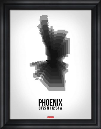 Framed Phoenix Radiant Map 6 Print