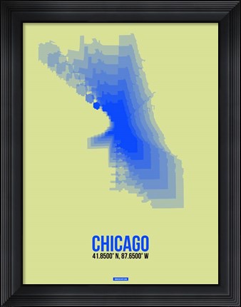 Framed Chicago Radiant Map 1 Print