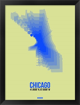 Framed Chicago Radiant Map 1 Print