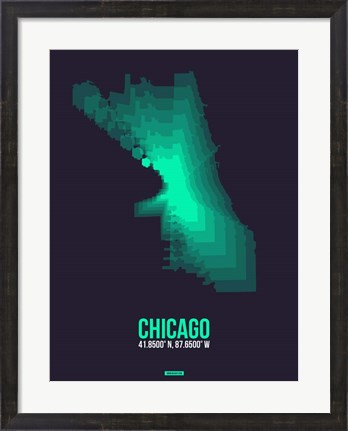 Framed Chicago Radiant Map 2 Print