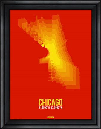 Framed Chicago Radiant Map 3 Print