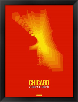 Framed Chicago Radiant Map 3 Print