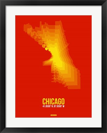 Framed Chicago Radiant Map 3 Print