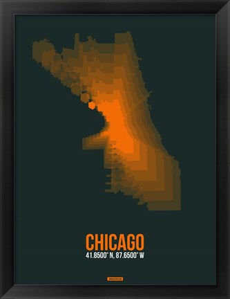 Framed Chicago Radiant Map 4 Print