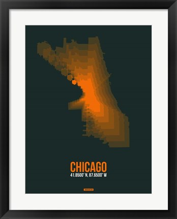 Framed Chicago Radiant Map 4 Print