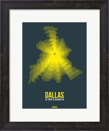 Framed Dallas Radiant Map 1 Print