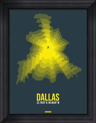 Framed Dallas Radiant Map 1 Print