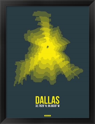 Framed Dallas Radiant Map 1 Print