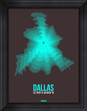 Framed Dallas Radiant Map 2 Print