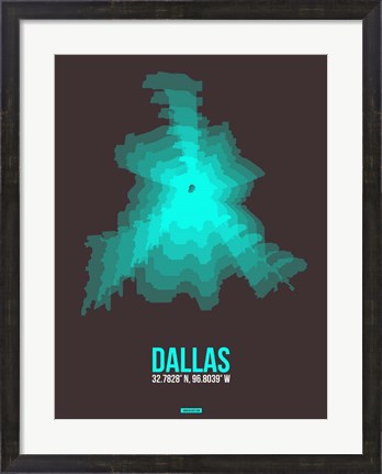 Framed Dallas Radiant Map 2 Print