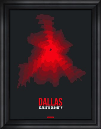 Framed Dallas Radiant Map 3 Print