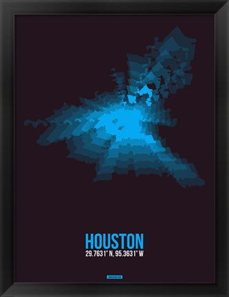 Framed Houston Radiant Map 1 Print