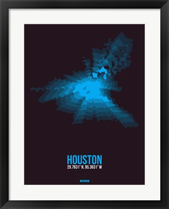 Framed Houston Radiant Map 1 Print