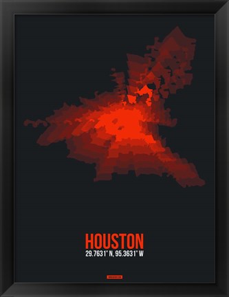 Framed Houston Radiant Map 2 Print