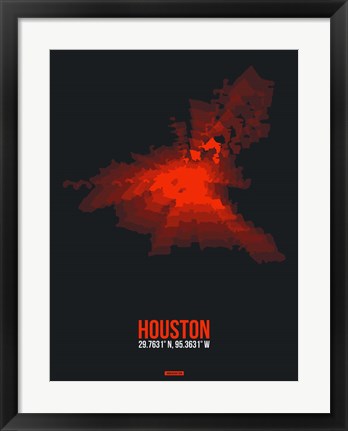 Framed Houston Radiant Map 2 Print