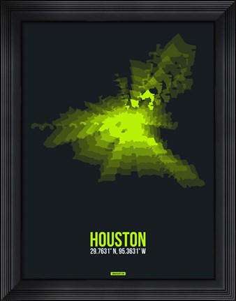 Framed Houston Radiant Map 3 Print