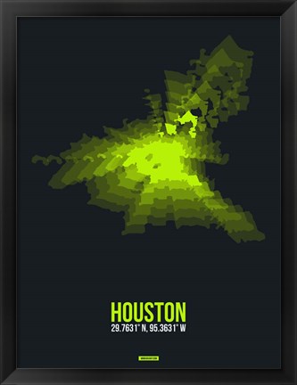 Framed Houston Radiant Map 3 Print