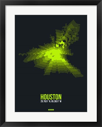 Framed Houston Radiant Map 3 Print