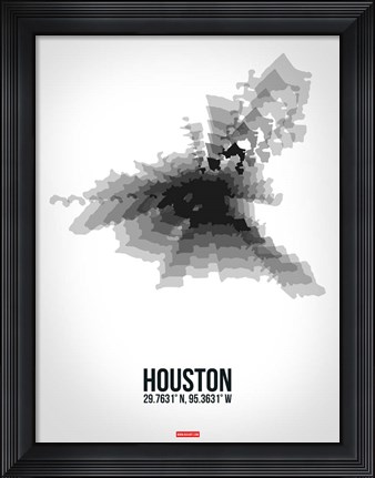 Framed Houston Radiant Map 4 Print