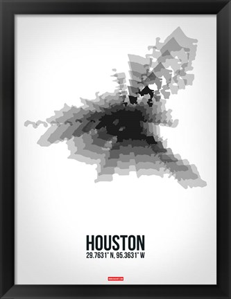 Framed Houston Radiant Map 4 Print