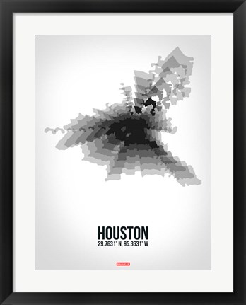 Framed Houston Radiant Map 4 Print