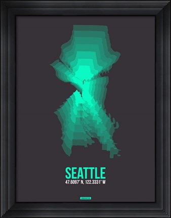 Framed Seattle Radiant Map 1 Print