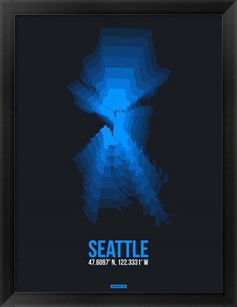 Framed Seattle Radiant Map 2 Print