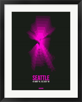 Framed Seattle Radiant Map 4 Print