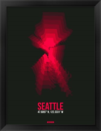 Framed Seattle Radiant Map 4 Print