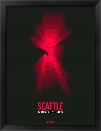 Framed Seattle Radiant Map 4 Print