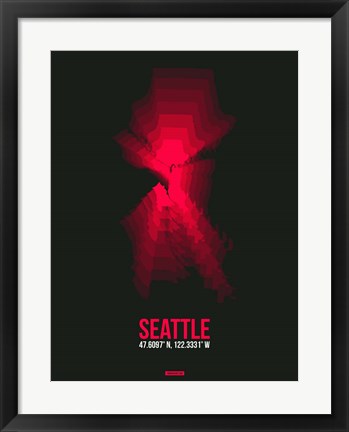 Framed Seattle Radiant Map 4 Print