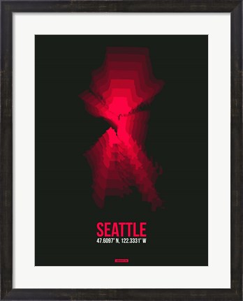 Framed Seattle Radiant Map 4 Print