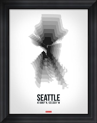 Framed Seattle Radiant Map 6 Print