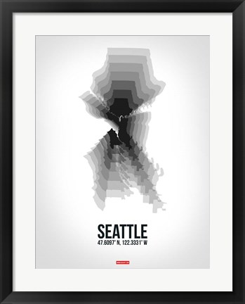 Framed Seattle Radiant Map 6 Print