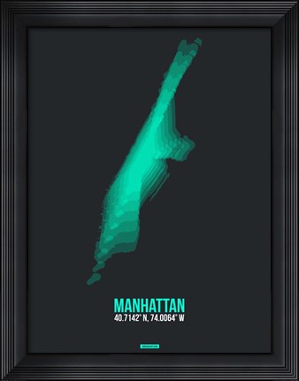 Framed Manhattan Radiant Map 2 Print