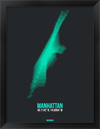 Framed Manhattan Radiant Map 2 Print