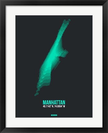 Framed Manhattan Radiant Map 2 Print