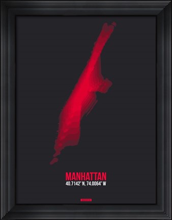 Framed Manhattan Radiant Map 3 Print