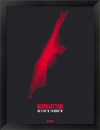 Framed Manhattan Radiant Map 3 Print