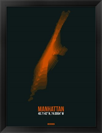 Framed Manhattan Radiant Map 4 Print