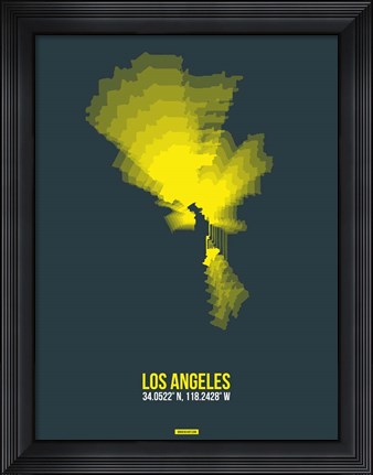Framed Los Angeles Radiant Map 1 Print