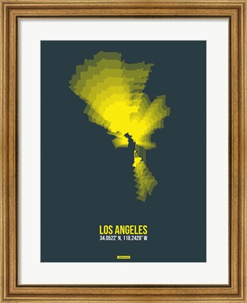 Framed Los Angeles Radiant Map 1 Print