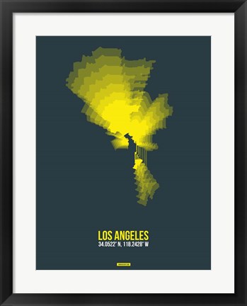 Framed Los Angeles Radiant Map 1 Print