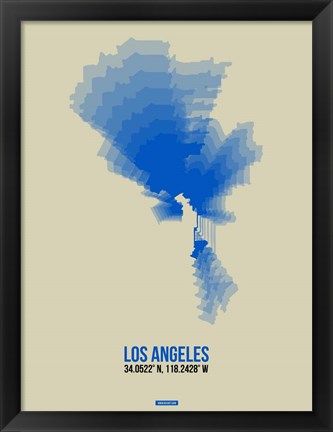 Framed Los Angeles Radiant Map 2 Print