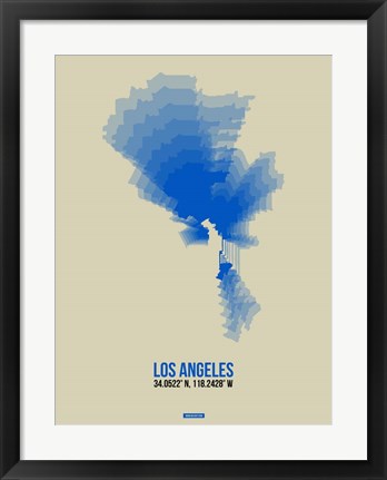 Framed Los Angeles Radiant Map 2 Print