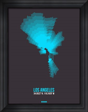 Framed Los Angeles Radiant Map 3 Print