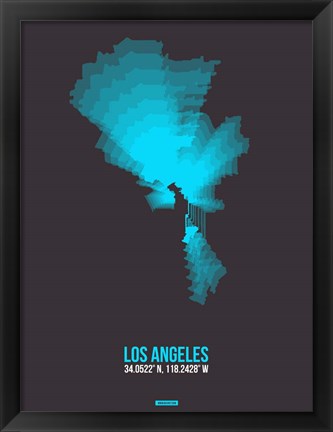 Framed Los Angeles Radiant Map 3 Print