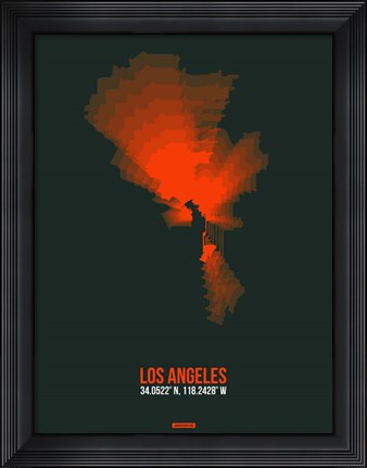 Framed Los Angeles Radiant Map 4 Print