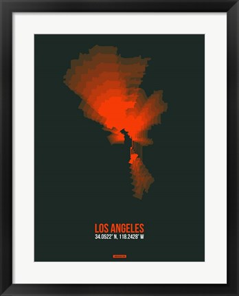 Framed Los Angeles Radiant Map 4 Print